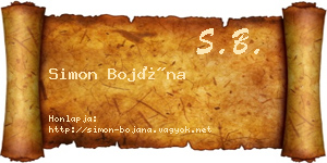 Simon Bojána névjegykártya