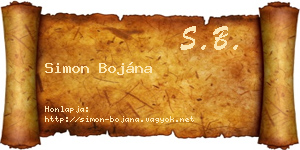 Simon Bojána névjegykártya